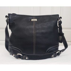 The Sak Black Leather Purse Shoulder Zip Medium